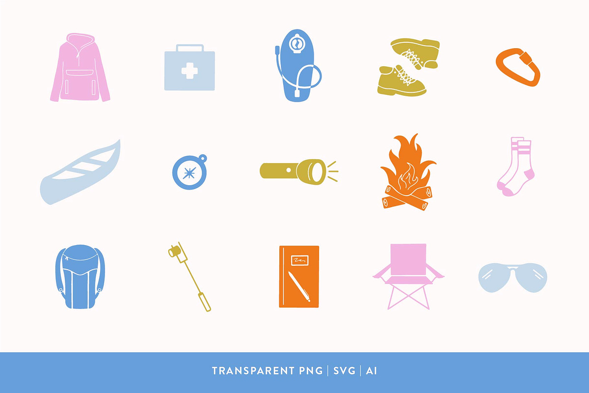 Outdoors Collection - Hiking/Camping, an Illustration by emilywhitedesign (Photo 3 of 7)