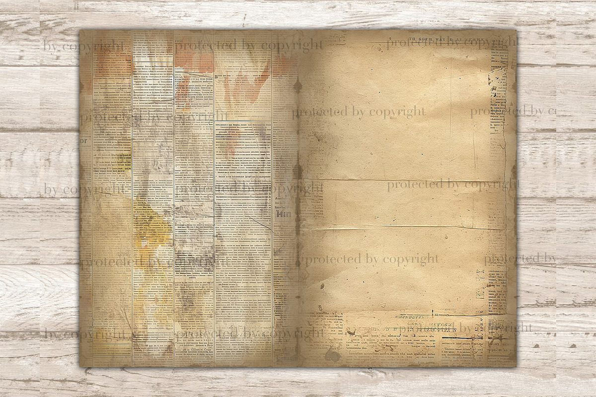 Vintage Newspaper Junk Journal, a Decorative Illustration by GlamArtZhanna (Photo 2 of 9)