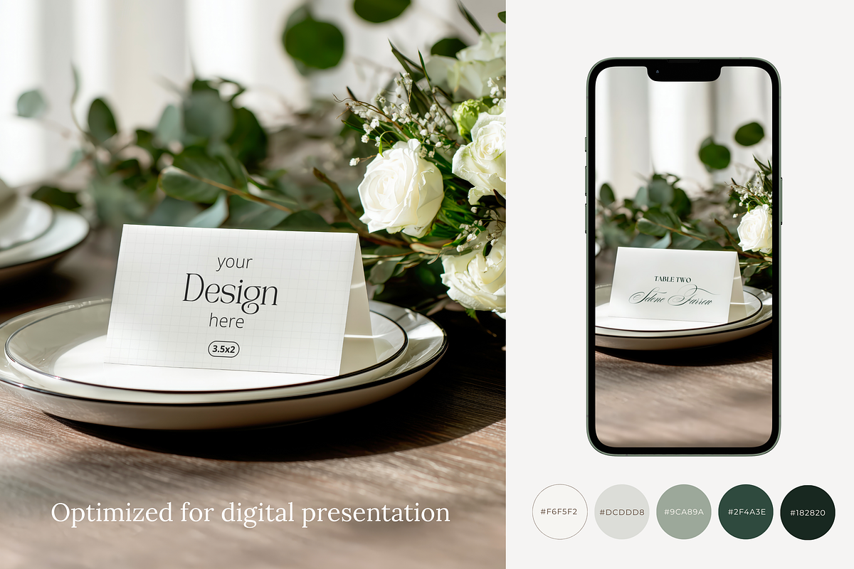 3.5x2 Wedding Place Card Mockup, a Mockup by Serenefeeling (Photo 5 of 6)
