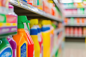 Set of cleaning product bottles, a Photo by Pavel_design