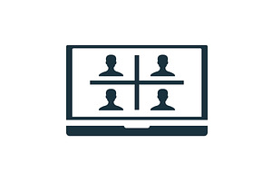 Video conference on laptop showing, a Technology Illustration by Aimagenarium@gmail.com