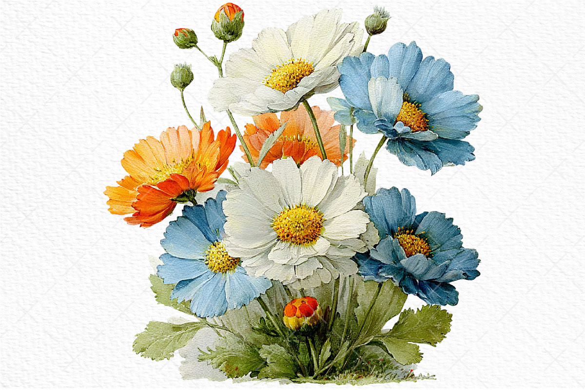 Watercolor Spring Wildflowers Png, an Illustration by Craft Nest (Photo 10 of 11)