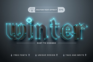 Glow Frost - Editable Text Effect