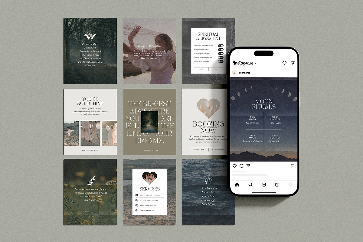 Spiritual Coach Instagram Templates, a Social Media Template by Studio Loire (Photo 7 of 9)