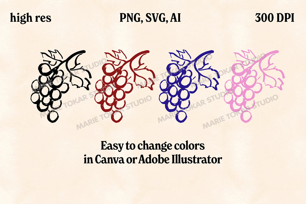 Whimsical Berry Fruit Bundle SVG PNG, a Food Illustration by Marie T (Photo 31 of 36)
