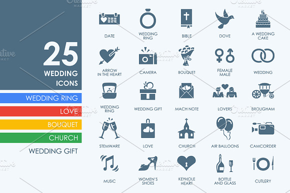 25 Wedding Icons Bonus