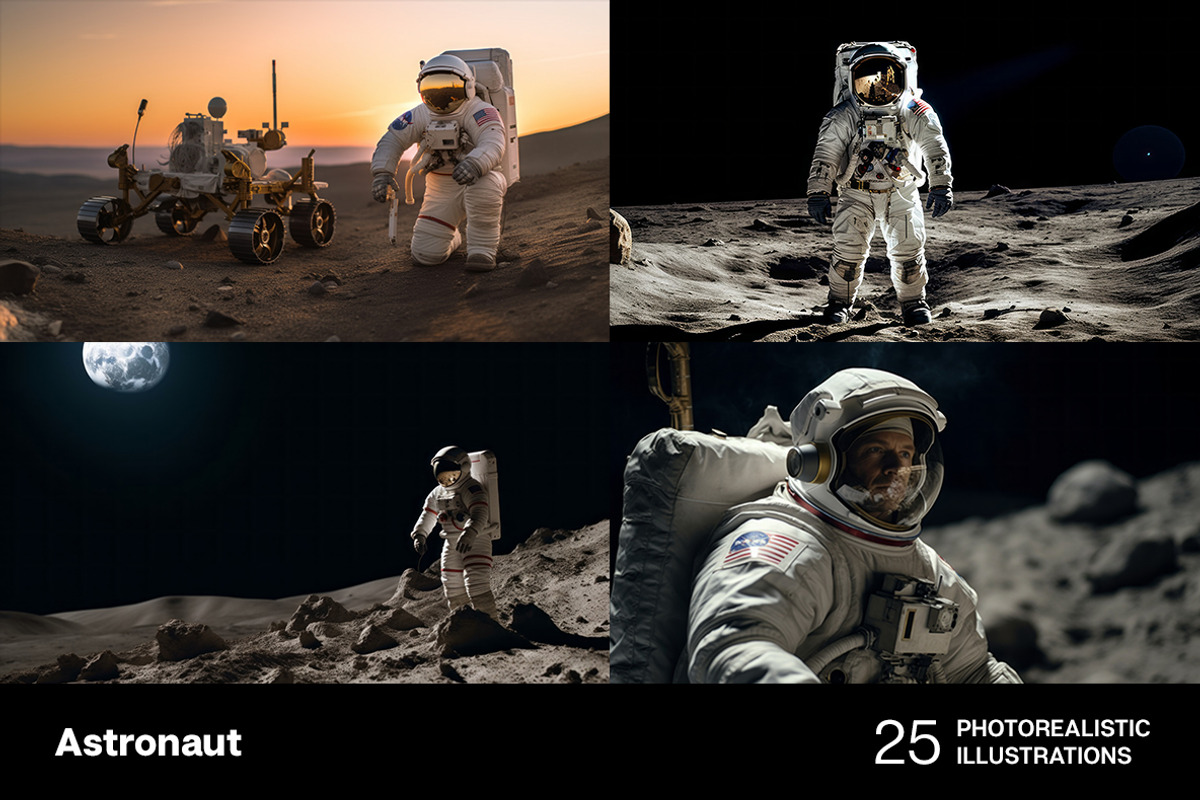 Astronaut in space. 25 images, a Technology Illustration by Handmadefont (Photo 3 of 8)