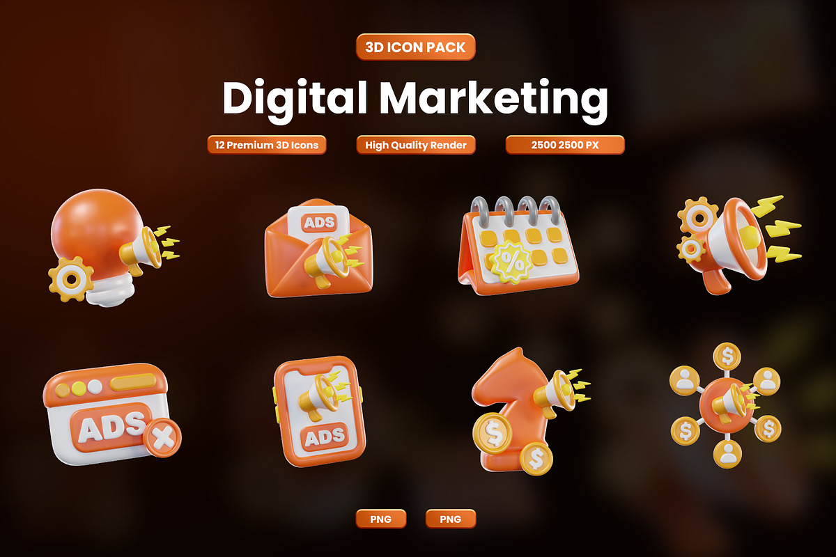 Digital Marketing 3D Icon Pack, an Object Graphic by Artnivora.Std (Photo 1 of 4)