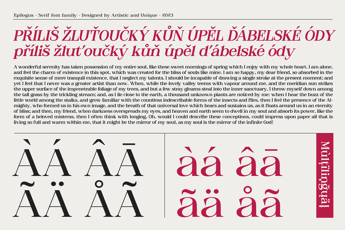 Epilogus - Serif font family, a Serif Font by Artistic & Unique (Photo 8 of 15)