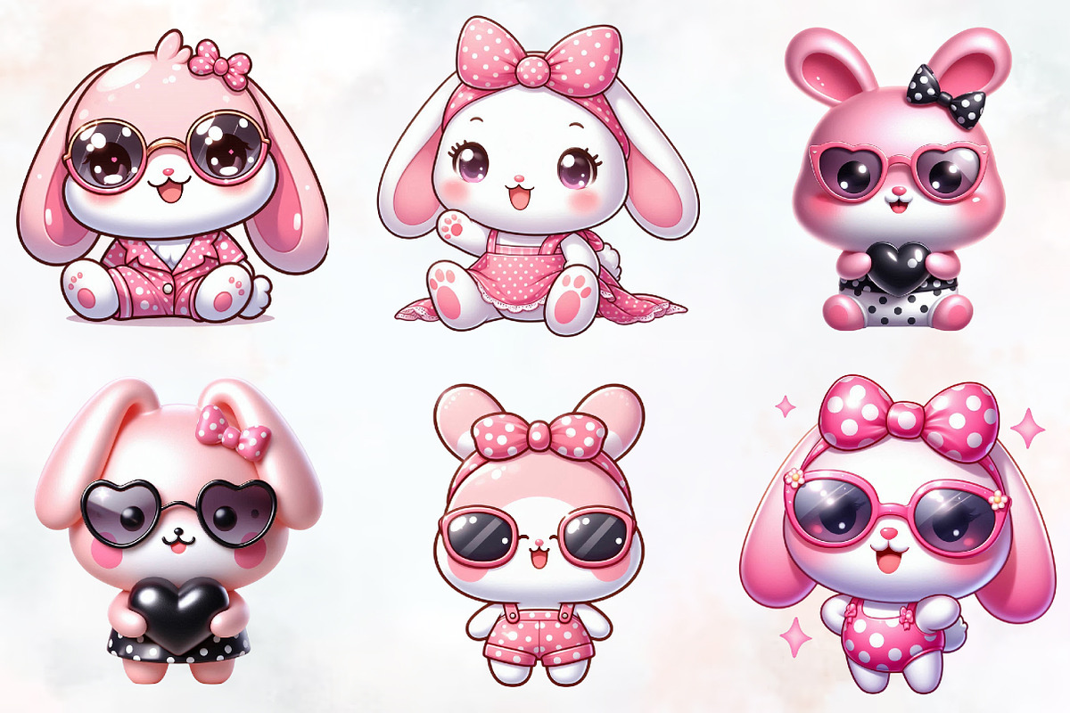 Cute baby pink bunny, an Animal Illustration by RobertsArt (Photo 2 of 7)