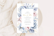 Blue Watercolor Floral Cliparts, a Decorative Illustration by Elena Medvedeva (Thumbnail 7 of 7)