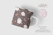 Halloween Ghost Seamless Pattern, a Pattern Graphic by Mastilo Designs (Thumbnail 3 of 6)
