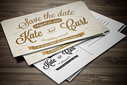 Vintage Wedding Invitation Postcard, an Invitation Template by Graphic Boutique (Thumbnail 1 of 3)