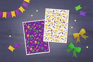 12 Mardi Gras Seamless Patterns