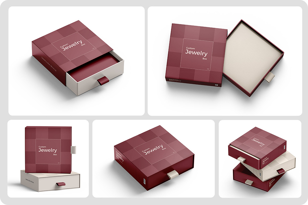 Sliding Jewelry Gift Box Mockup, a Packaging Mockup by Ram Studio LLC (Photo 2 of 12)