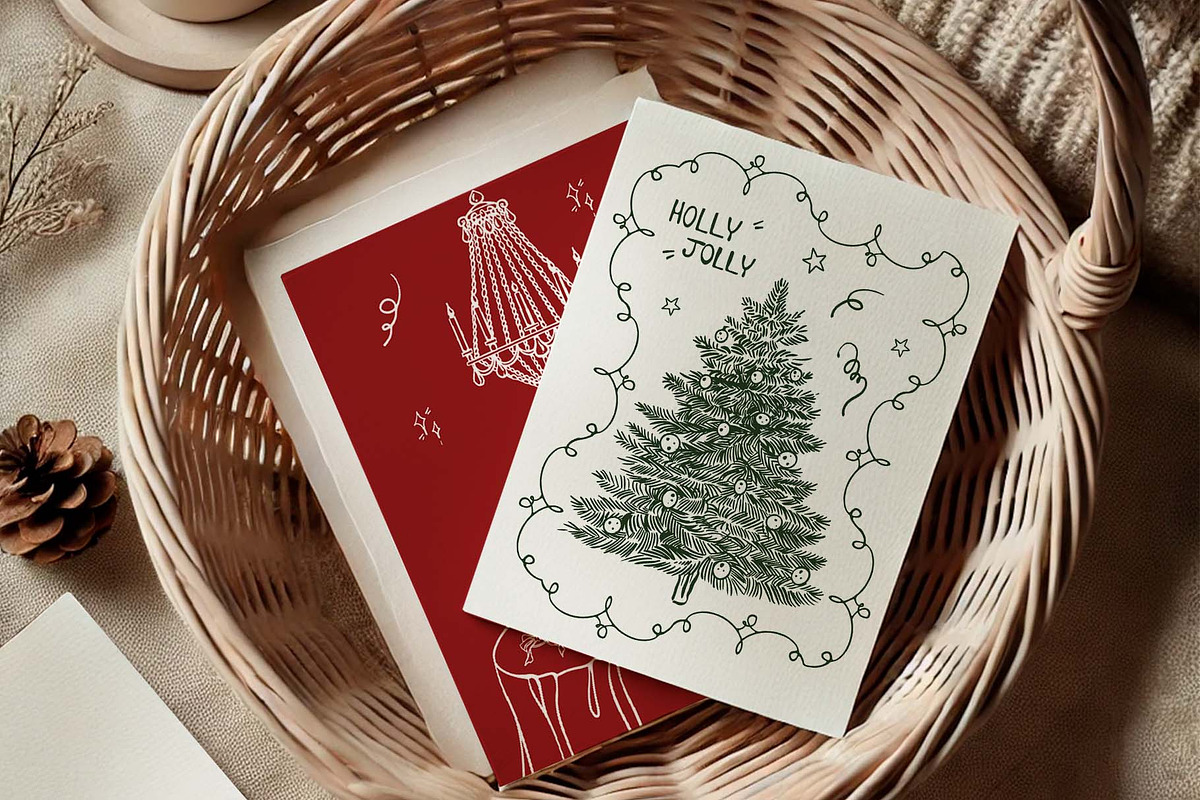 Vintage Christmas Vector Retro Set, a Seasonal Illustration by VerAna (Photo 14 of 18)