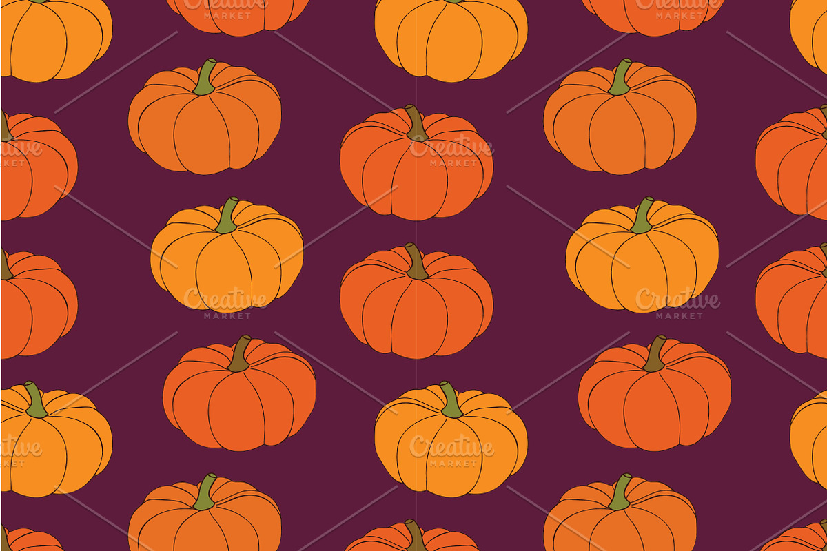 Vector Autumn set of patterns. preview 3