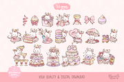 Confetti Bunny Birthday Clipart, an Animal Illustration by Blumensdiary (Thumbnail 2 of 6)