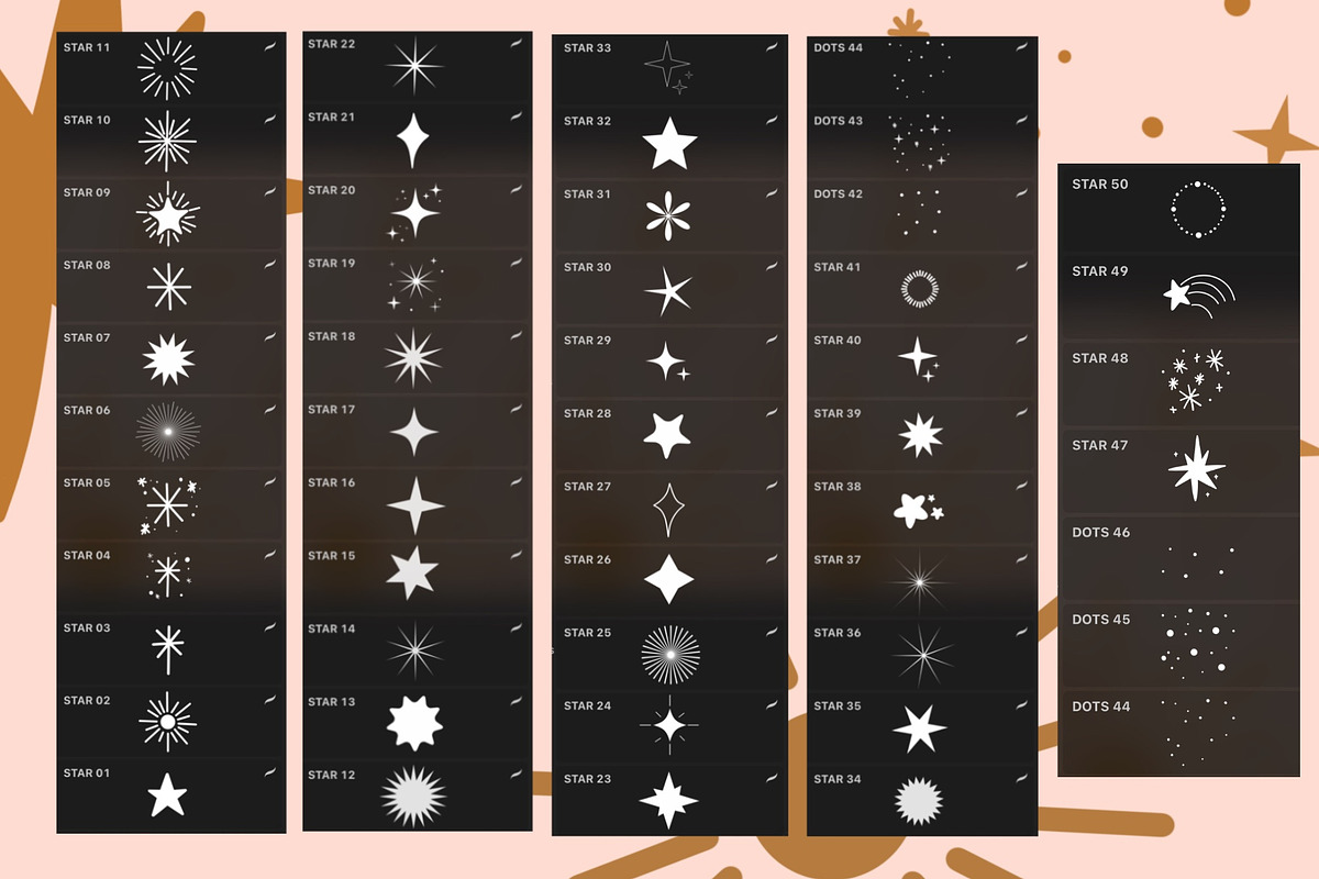 Star Stamps for Procreate, a Brush Add-On by Darla Studio (Photo 9 of 11)