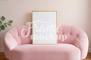 Pink Sofa | Frame Mockup 3x4 Ratio, a Household Mockup by isjakimockups (Thumbnail 1 of 8)