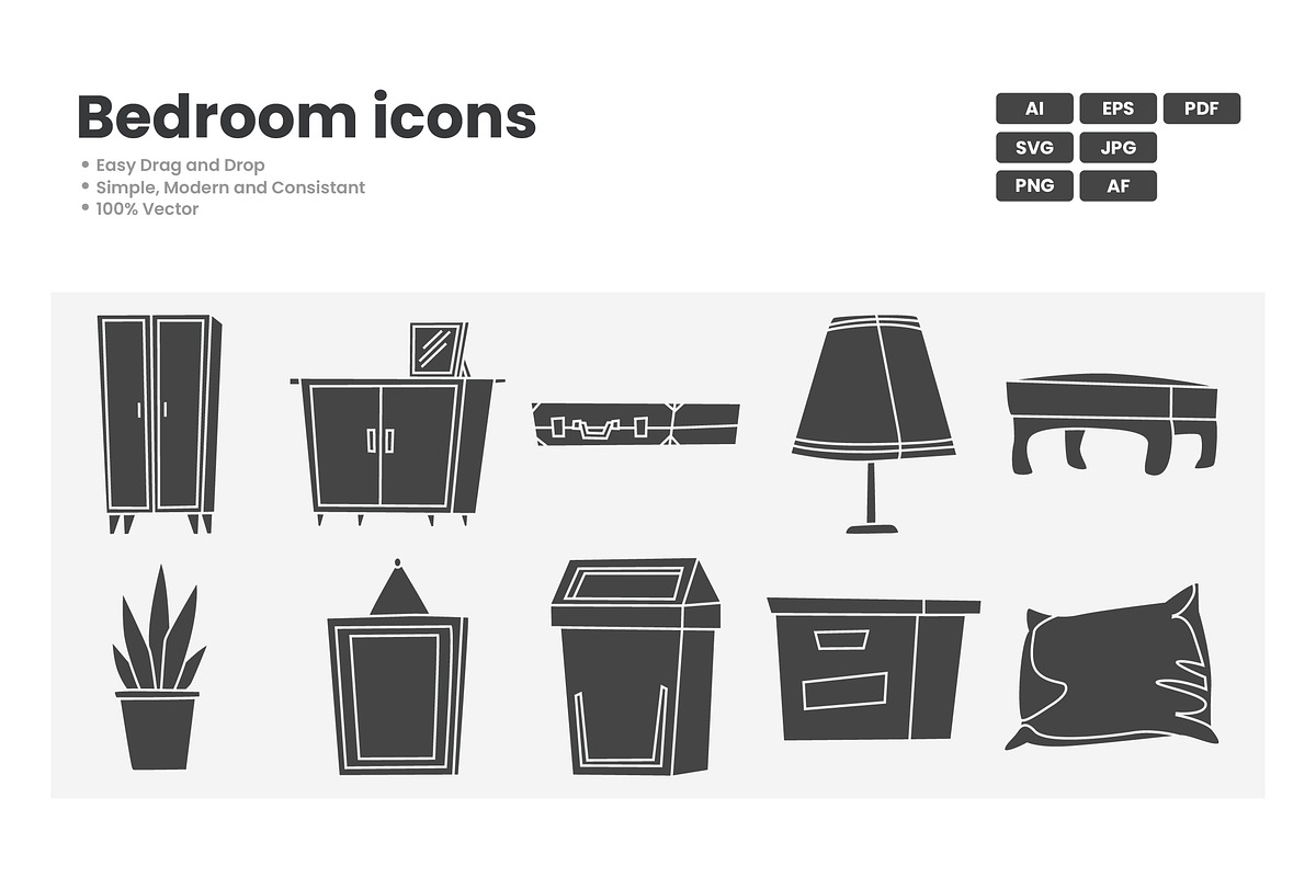 Bedroom Icon Pack, a Solid Icon by erifqizeicon (Photo 1 of 3)
