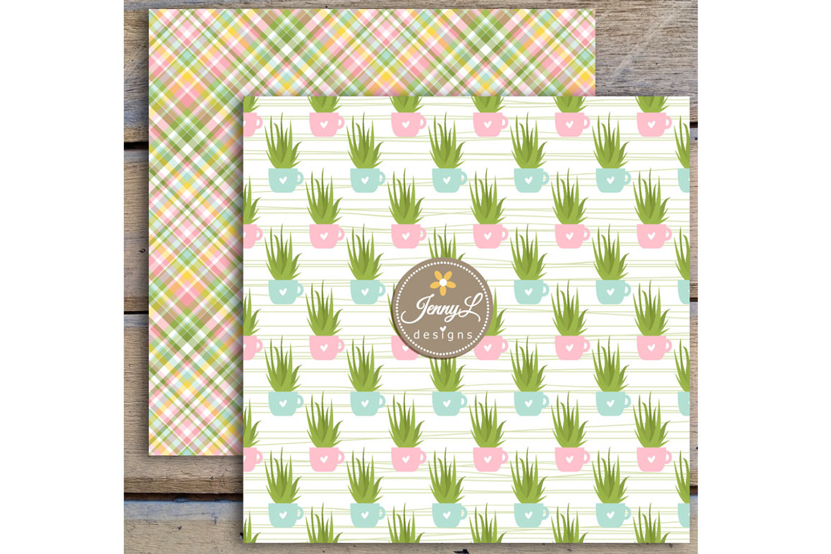 Aloe Vera Digital Papers and Clipart, a Pattern Graphic by JennyL Designs (Photo 5 of 8)