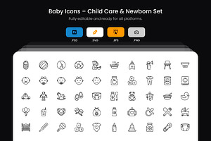 Baby Icons – Child Care & Newborn Se, an Icon by Wencory
