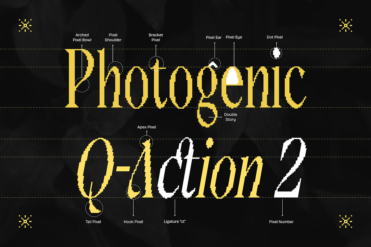 Frezine - Pixelated Condensed Serif, a Serif Font by Typia Nesia (Photo 8 of 10)