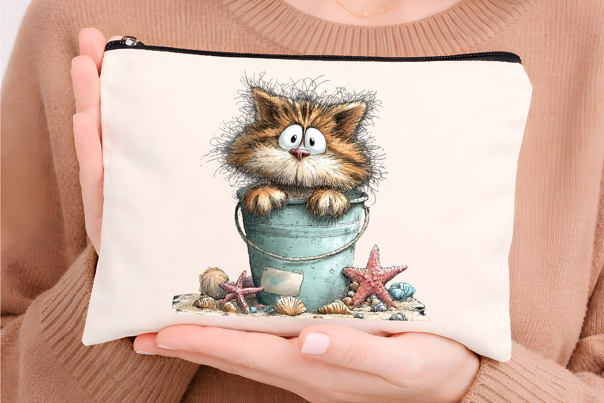 Whimsical Summer Cat Clipart, an Illustration by Digital Artistic99 (Photo 8 of 9)