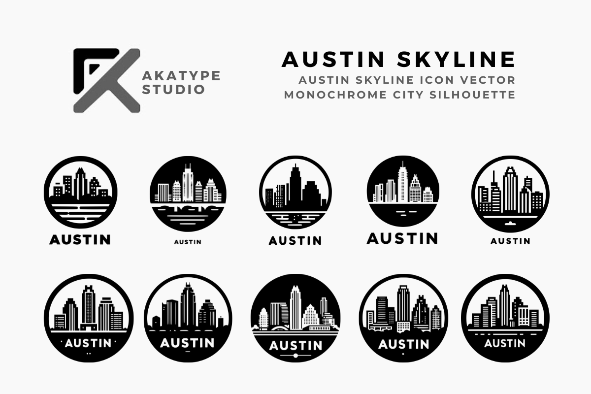 Austin Skyline Icon Vector, an Icon by Akatype Studio