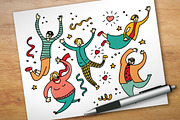 Happy jumping people set, an Object Illustration by Crowhouse (Thumbnail 4 of 5)