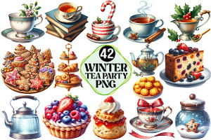 Winter Tea Party Clipart, an Illustration by Pixels.Craft