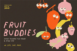 Fruit Buddies - 26 Vector Shapes, an Object Graphic by line & plane
