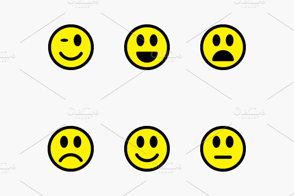 Smiley, Sad, Happy Faces Vector preview 6