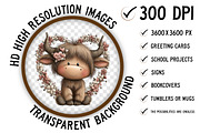 Quirky Valentine Highland Cow Clipar, an Illustration by Craft Nest (Thumbnail 2 of 10)