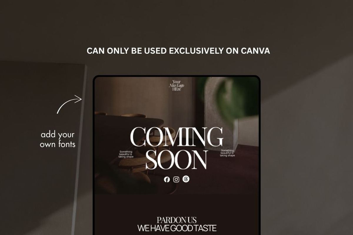 CANVA COMING SOON PAGE TEMPLATE, an App Template by JOA CREATIVE LAB (Photo 3 of 8)