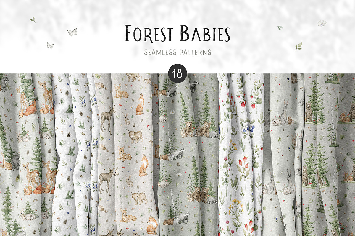 Forest Babies. Wild Animals clipart, an Animal Illustration by Kreker Kate (Photo 4 of 12)