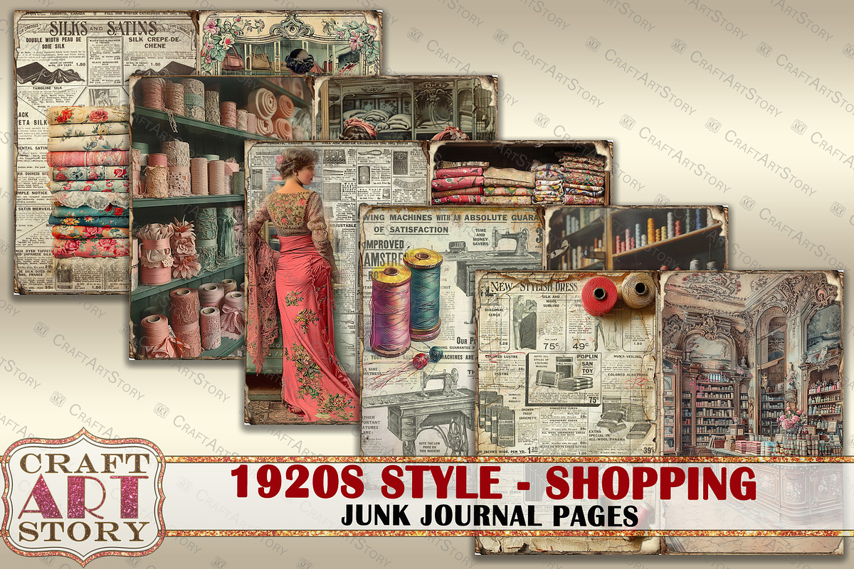 Fashion 1920s style sewing shopping, a Person Illustration by CraftArtStory (Photo 4 of 6)