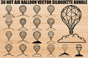 Hot Air Balloon Silhouette Bundle