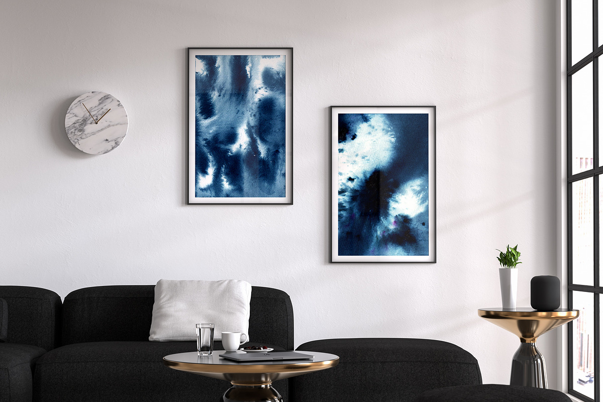 Dark Indigo Watercolors, a Texture Graphic by Planolla (Photo 4 of 10)