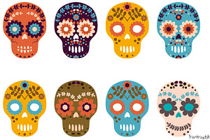 Sugar skull, Day of the Dead clipart