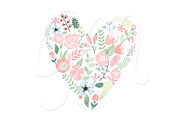 Wedding Floral clipart, Wreath heart, an Illustration by GraphicMarket (Thumbnail 5 of 5)