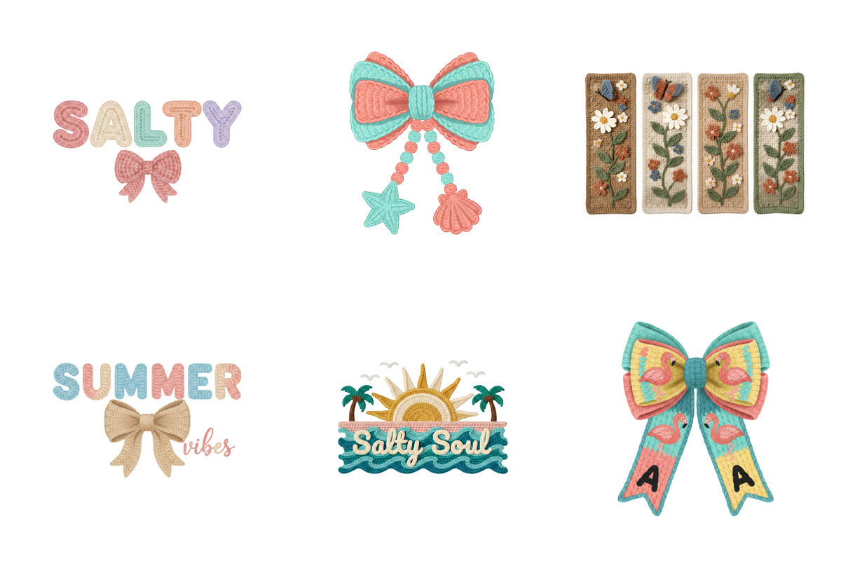 Faux Yarn Beach Summer Clipart, an Illustration by SinaCreation (Photo 10 of 11)