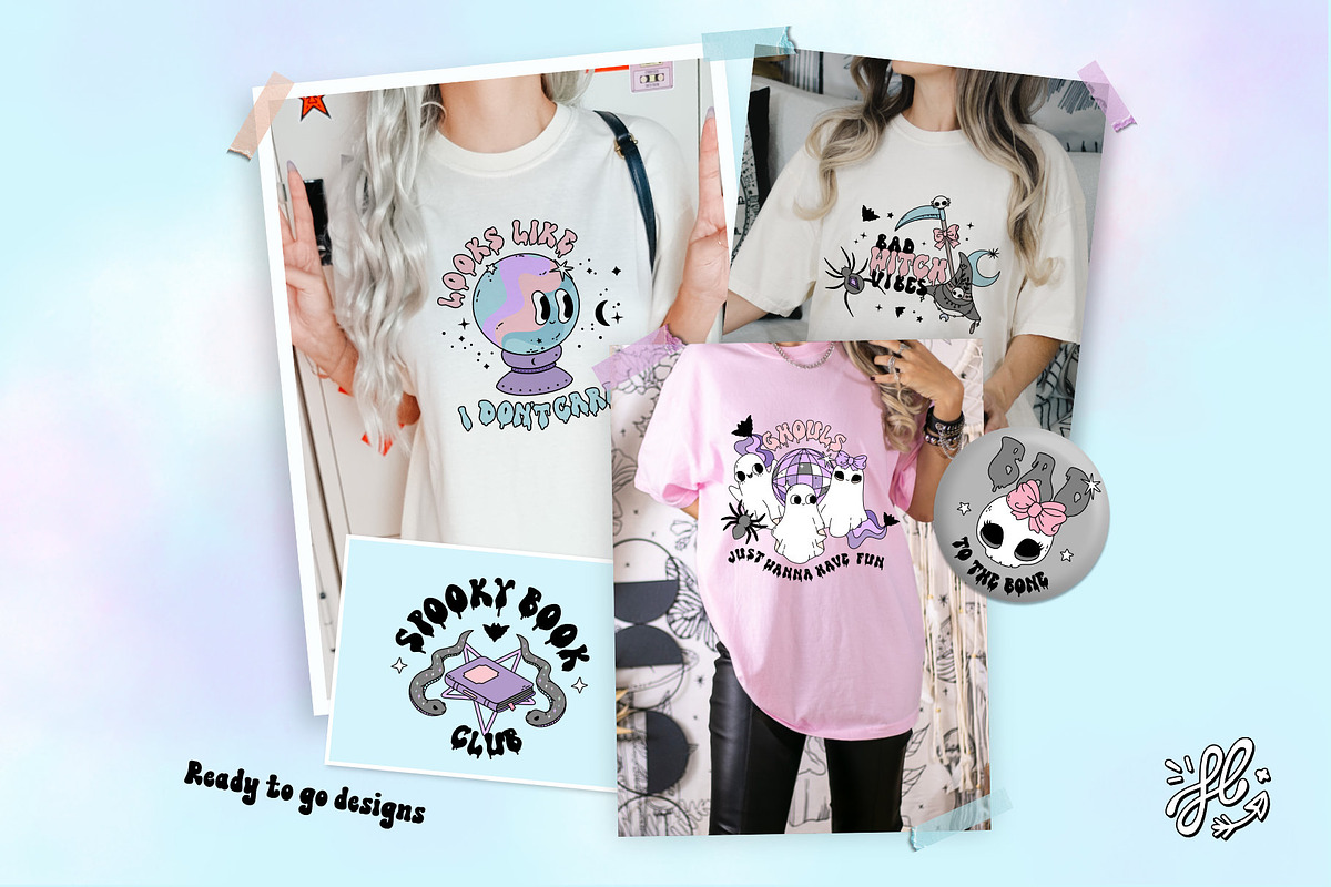 Pastel Goth Halloween creepy bundle, a Seasonal Illustration by Huxmay (Photo 10 of 16)