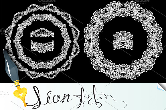 Round Frames Floral Lace Ornament