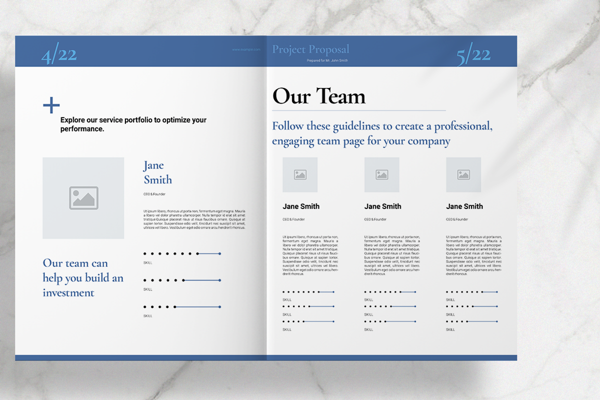 Blue Business Proposal Layout, a Brochure Template by Boris Cupac (Photo 4 of 13)