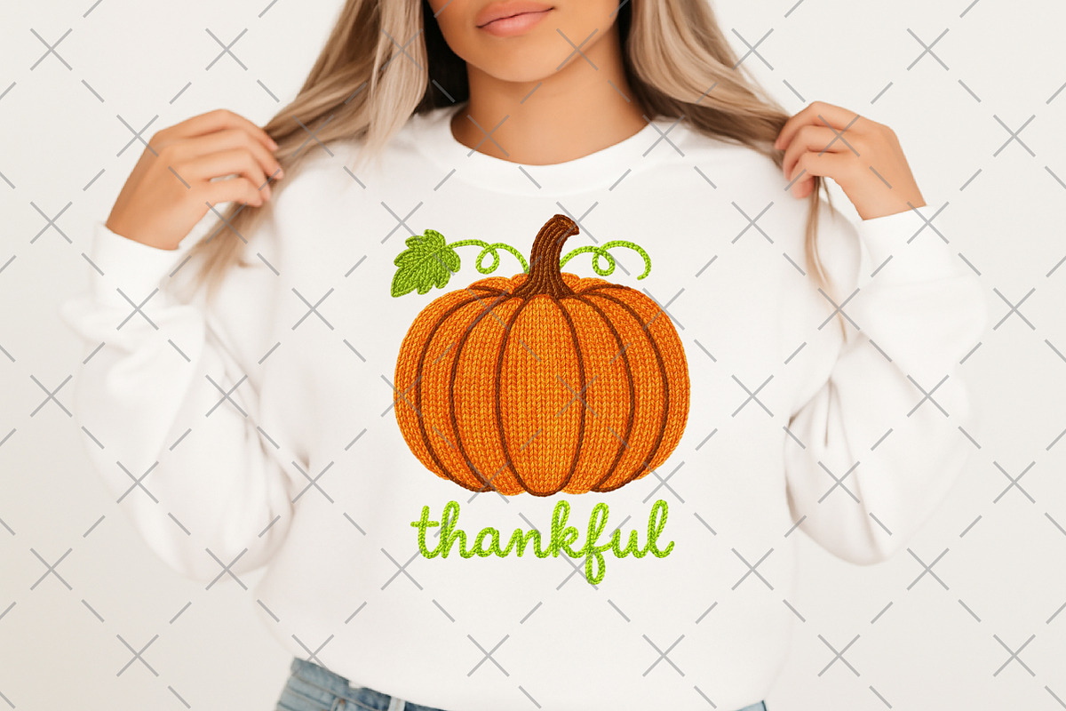 Crochet Thankful Pumpkin PNG, an Illustration by Craft Nest (Photo 3 of 6)