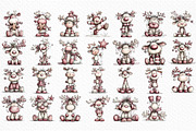 Quirky Christmas Reindeer Clipart, an Illustration by Craft Nest (Thumbnail 5 of 6)