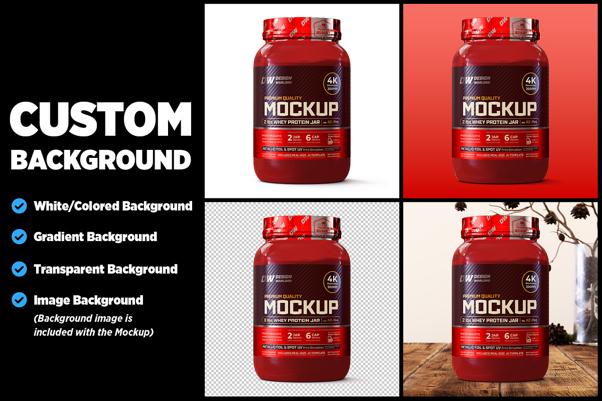 2lb Whey Protein Jar Mockup A2-Pro, a Packaging Mockup by Design Warlord (Photo 11 of 16)