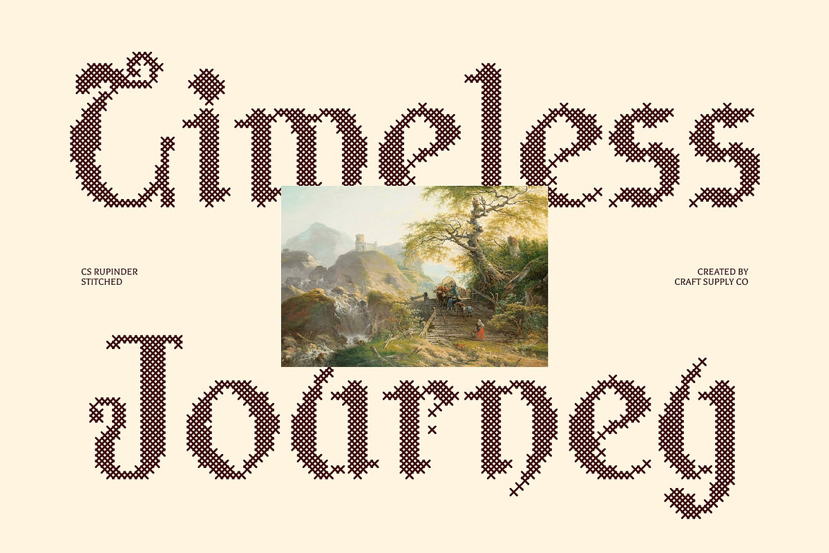 CS Rupinder Stitched, a Blackletter Font by Craft Supply Co. (Photo 6 of 8)